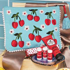 Embroidered Cherry Beauty Bag Set Image 1