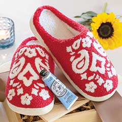 Red Bandana Slippers Set Image 1