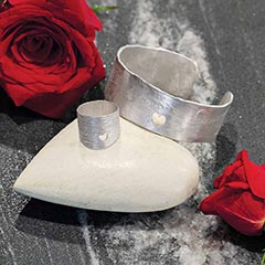 Silver Heart Ring & Cuff Image 1