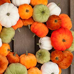 Velvety Pumpkin Wreath Image 2