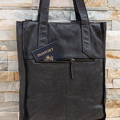 Charcoal Leather Tote Image 2