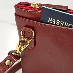 Crimson Leather Crossbody Bag Image 5