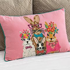 Garden Party Rabbit Pillow Image 1