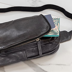 Distressed Leather Crossbody Bag Image 3