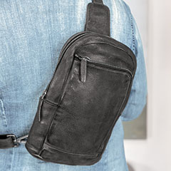 Distressed Leather Crossbody Bag Image 1