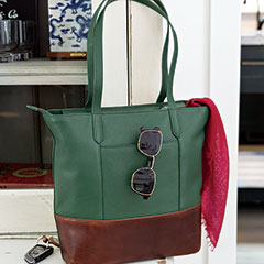Hunter & Cognac Leather Tote Image 1