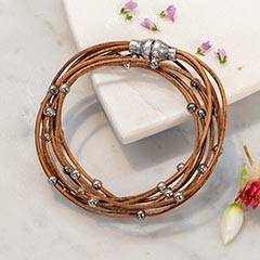 Beaded Leather Choker or Wrap Bracelet Image 4
