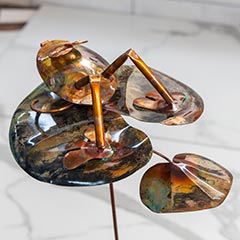 Copper Lily Pad Garden Stake Image 4