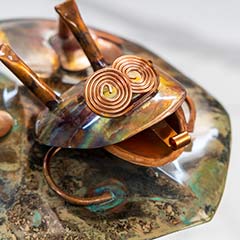 Copper Lily Pad Garden Stake Image 5