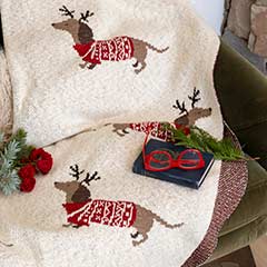 Dashing Dachshund Reindeer Throw Image 2