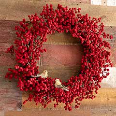 Red Berry Songbird Wreath Image 1