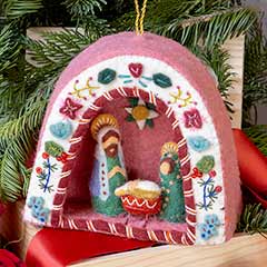 Felted Nativity Ornament Image 1