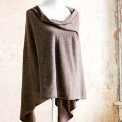 Chestnut Cashmere Poncho Image 1