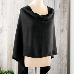 Black Cashmere Poncho Image 1